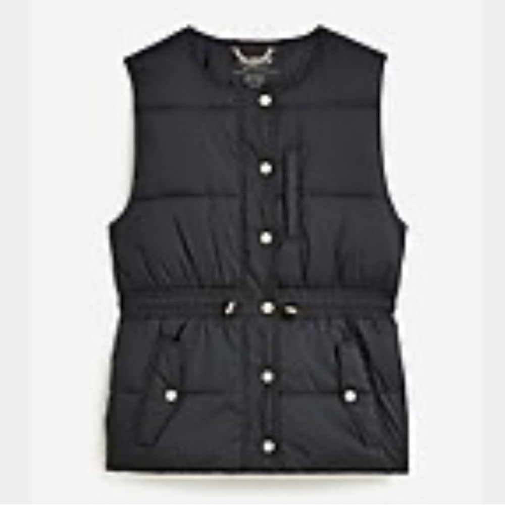 J. Crew Black Puffer Vest